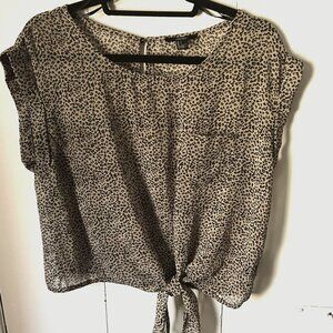 Forever 21 Animal Print Sheer Top, size L